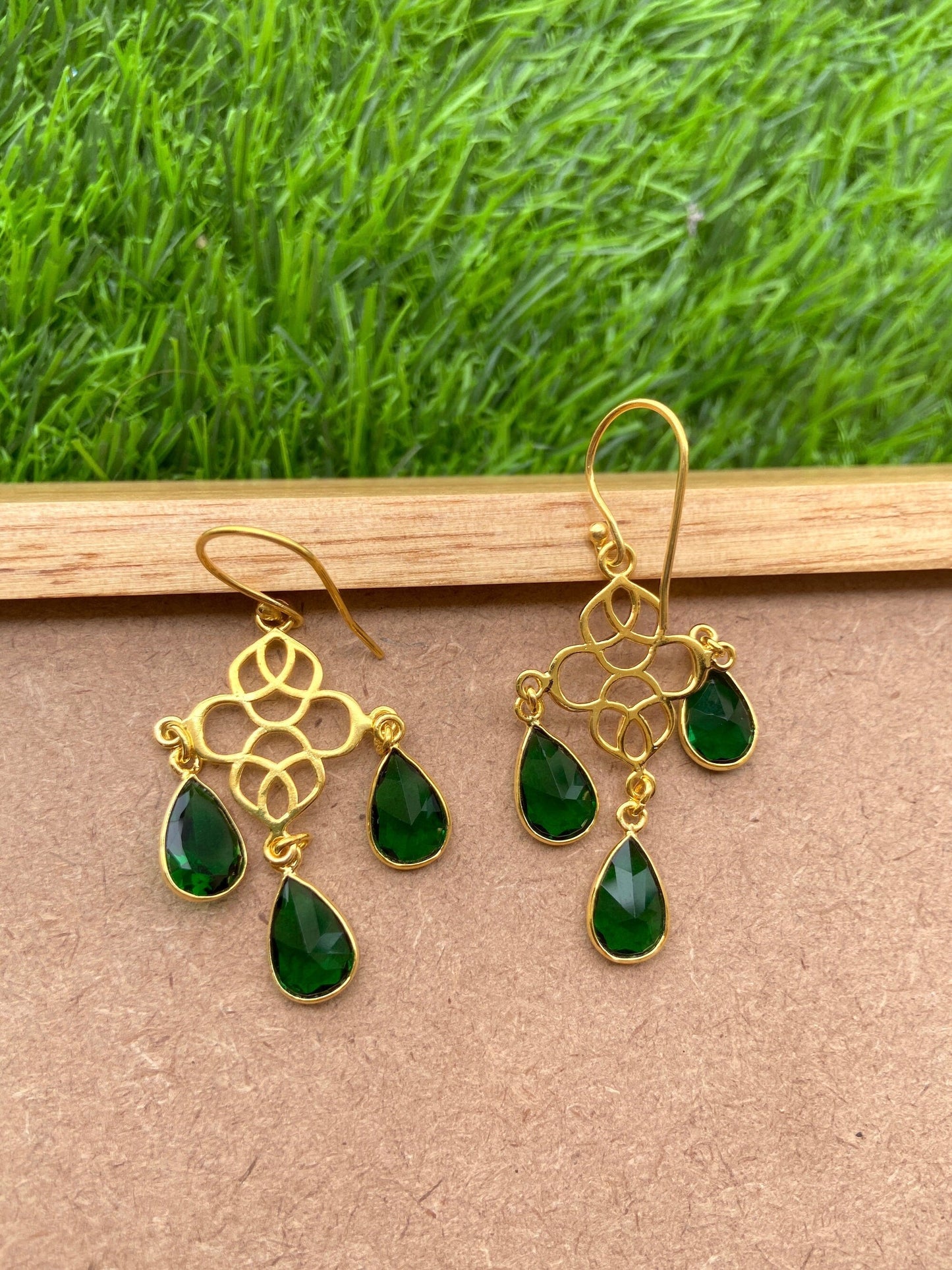 The Enache Green Onyx Charm Earrings TheEnache