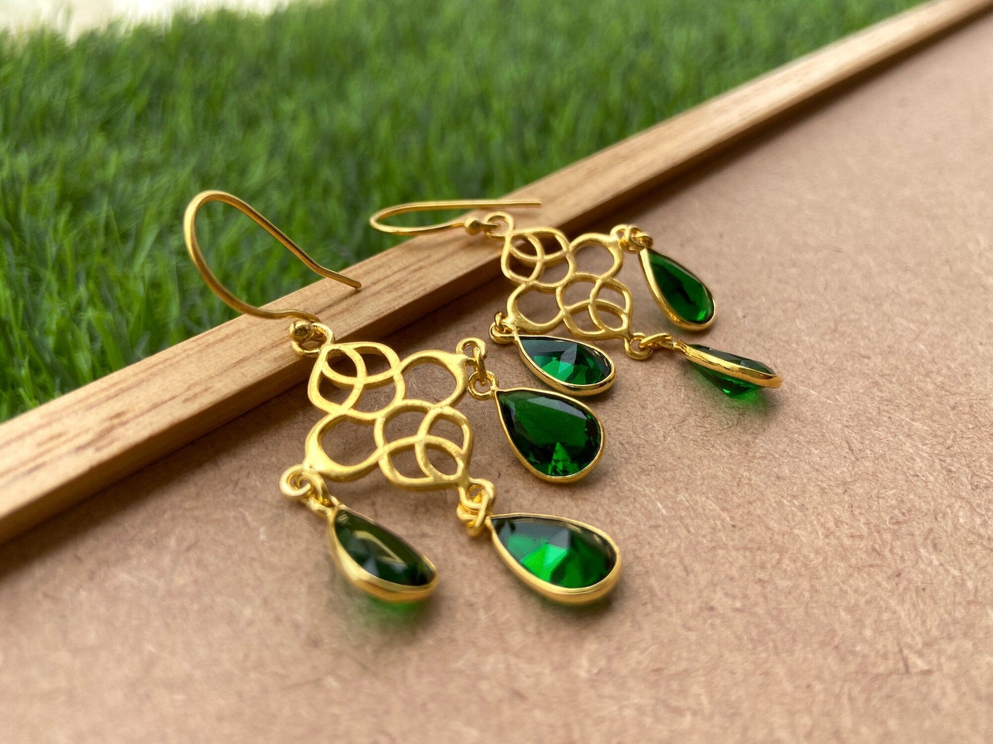 The Enache Green Onyx Charm Earrings TheEnache
