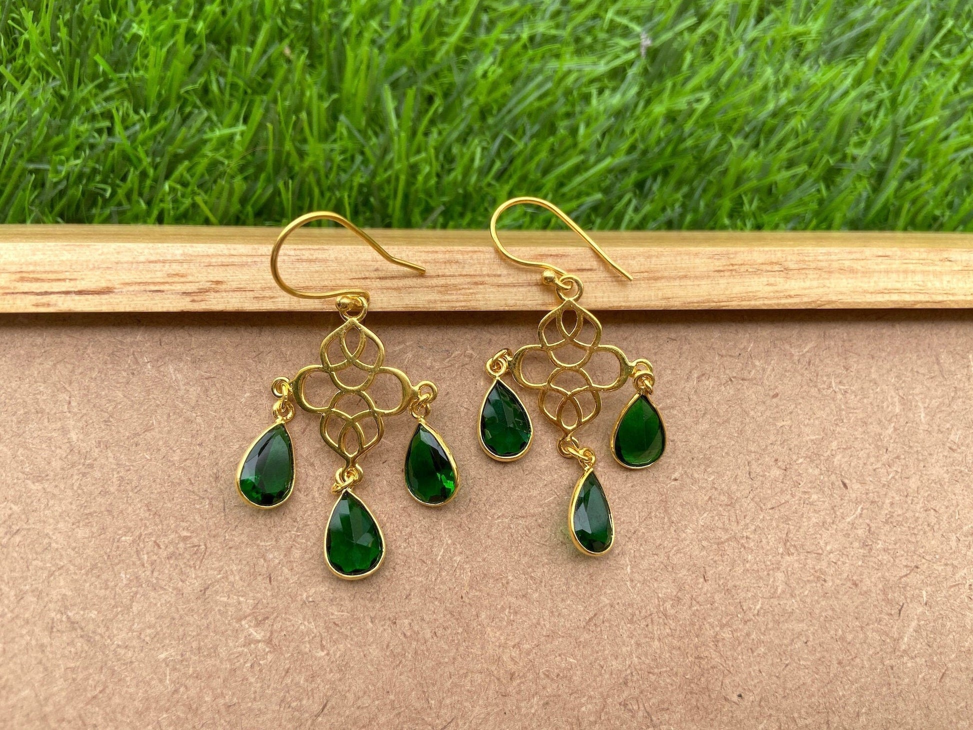 The Enache Green Onyx Charm Earrings TheEnache