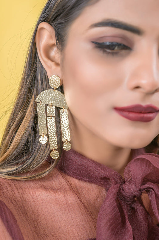 The Enache Hammered Geometric Earrings TheEnache