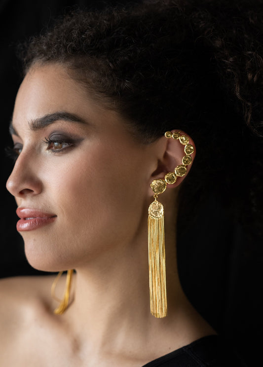 The Enache Hammered Gold Ear Climbers TheEnache
