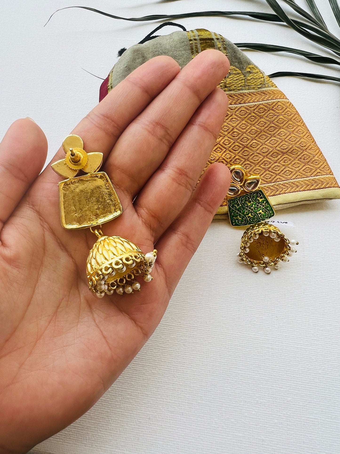 The Enache Indian Green Jhumka Earrings TheEnache