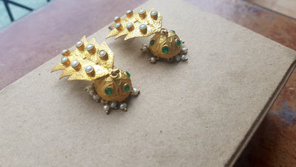The Enache Jhumka Green Onyx Earrings TheEnache