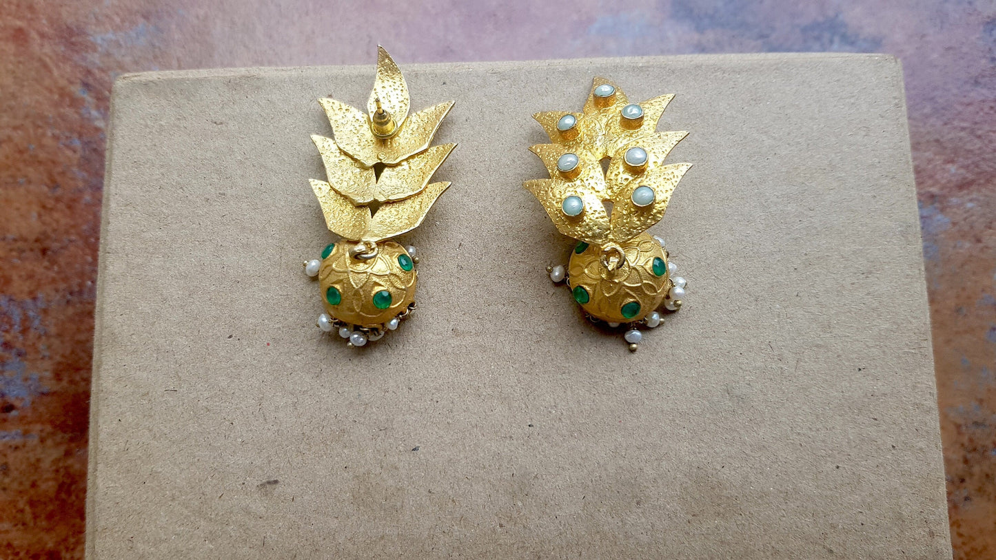 The Enache Jhumka Green Onyx Earrings TheEnache