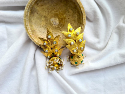 The Enache Jhumka Green Onyx Earrings TheEnache
