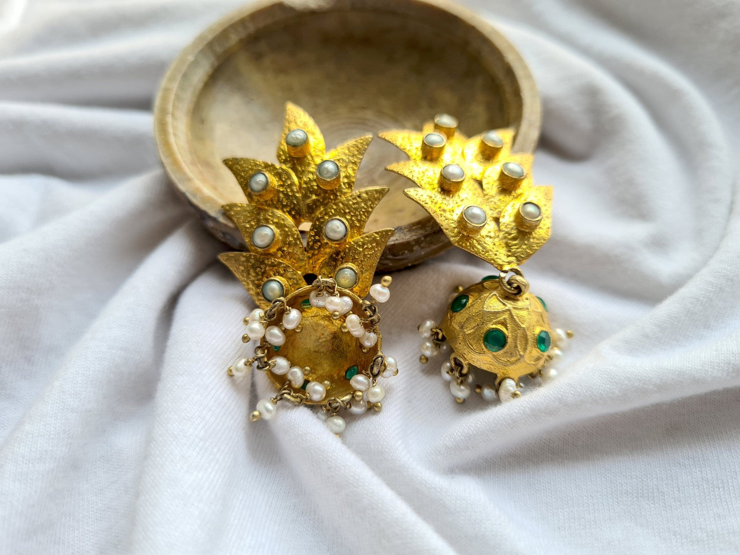 The Enache Jhumka Green Onyx Earrings TheEnache