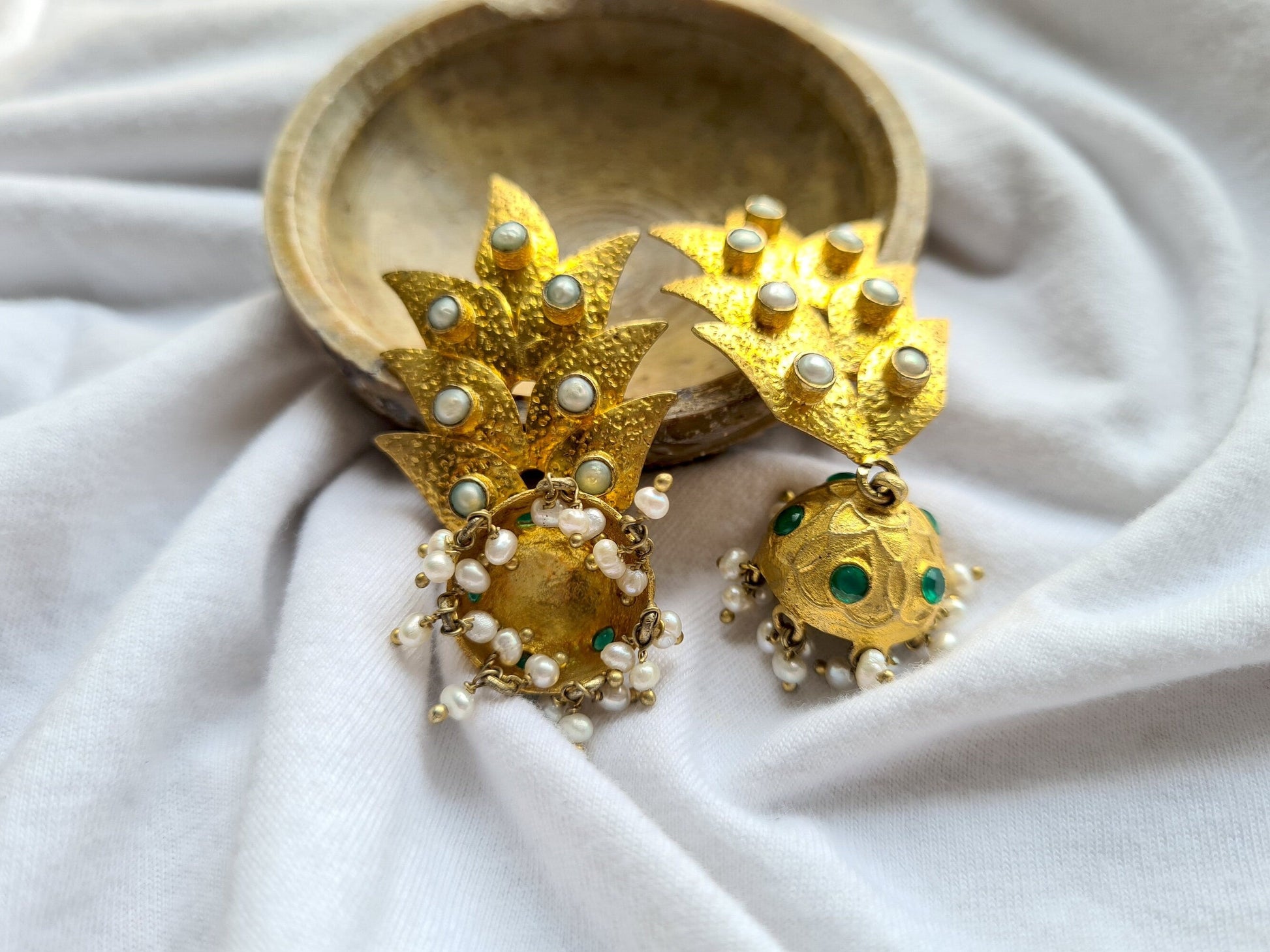 The Enache Jhumka Green Onyx Earrings TheEnache