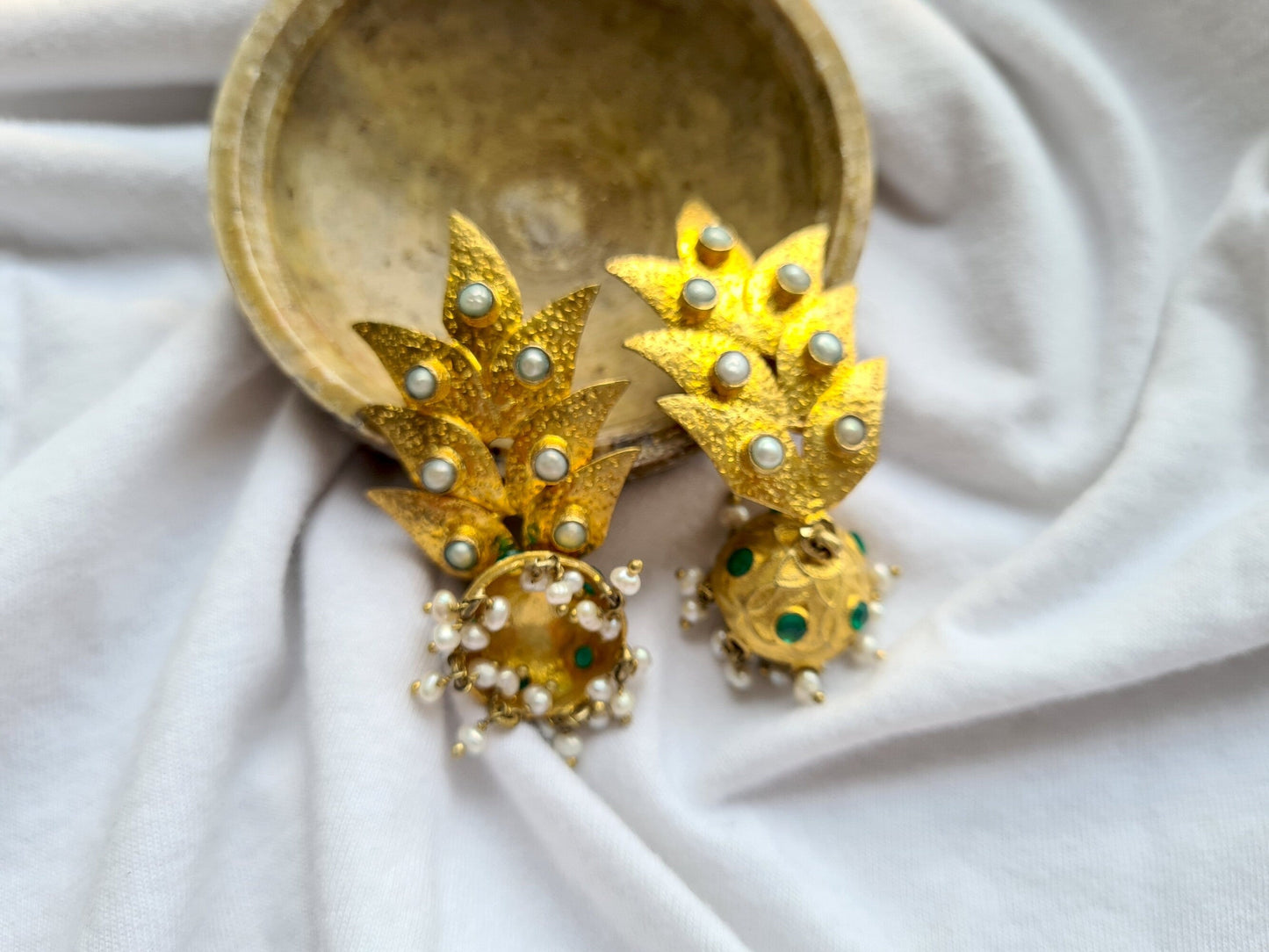 The Enache Jhumka Green Onyx Earrings TheEnache