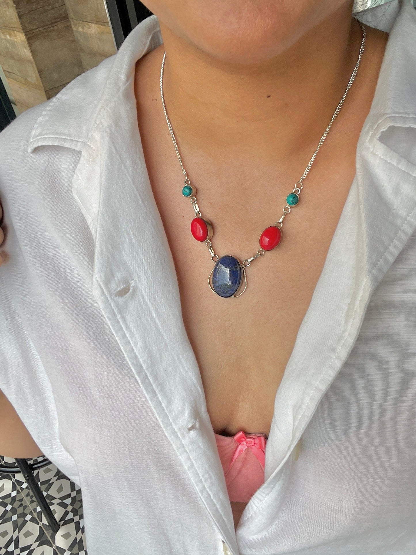 The Enache Lapis Lazuli Bib Necklace TheEnache