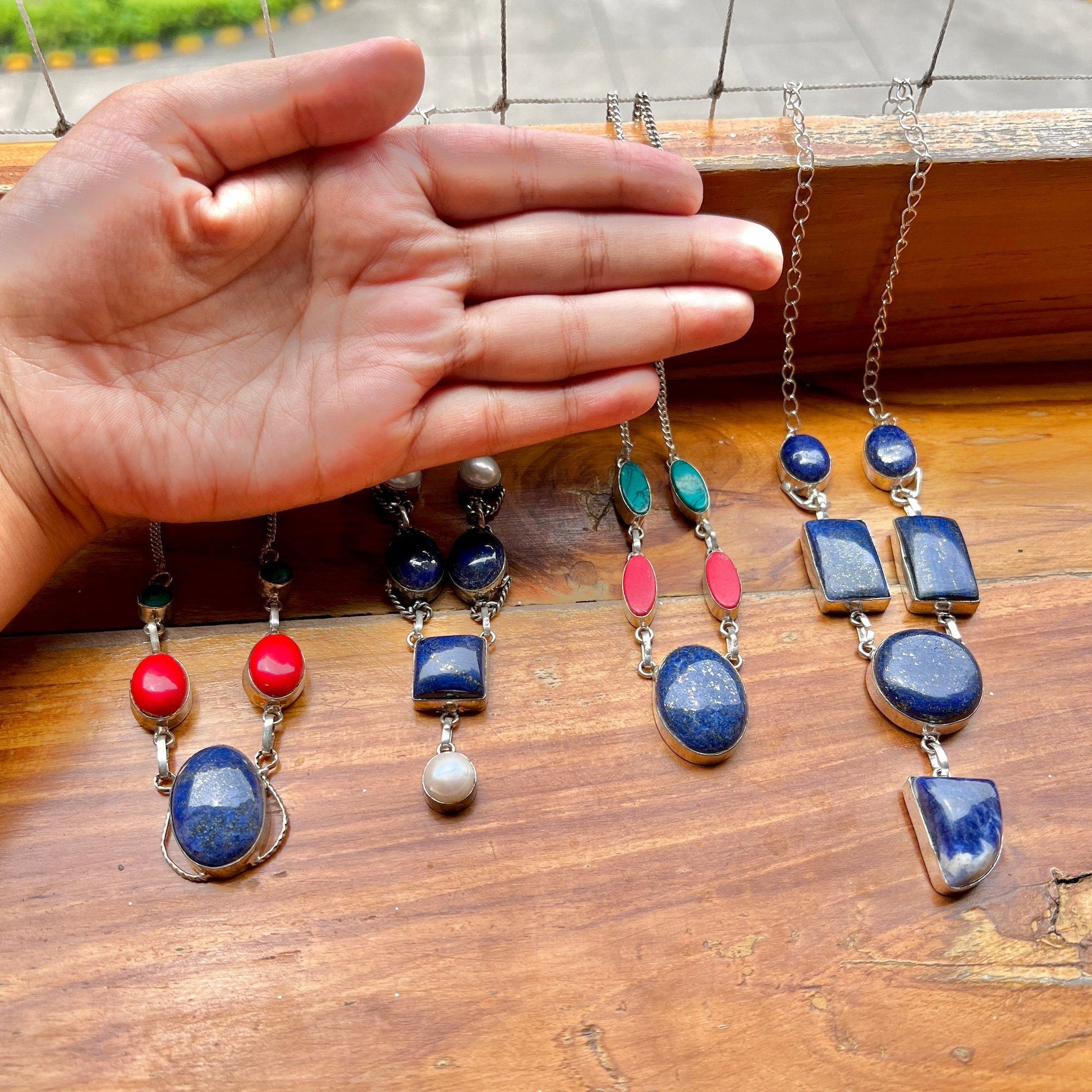 The Enache Lapis Lazuli Bib Necklace TheEnache