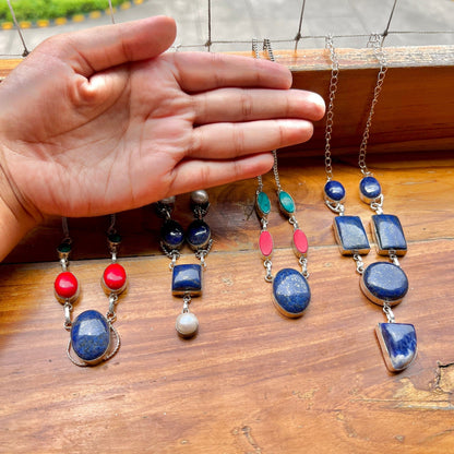 The Enache Lapis Lazuli Bib Necklace TheEnache