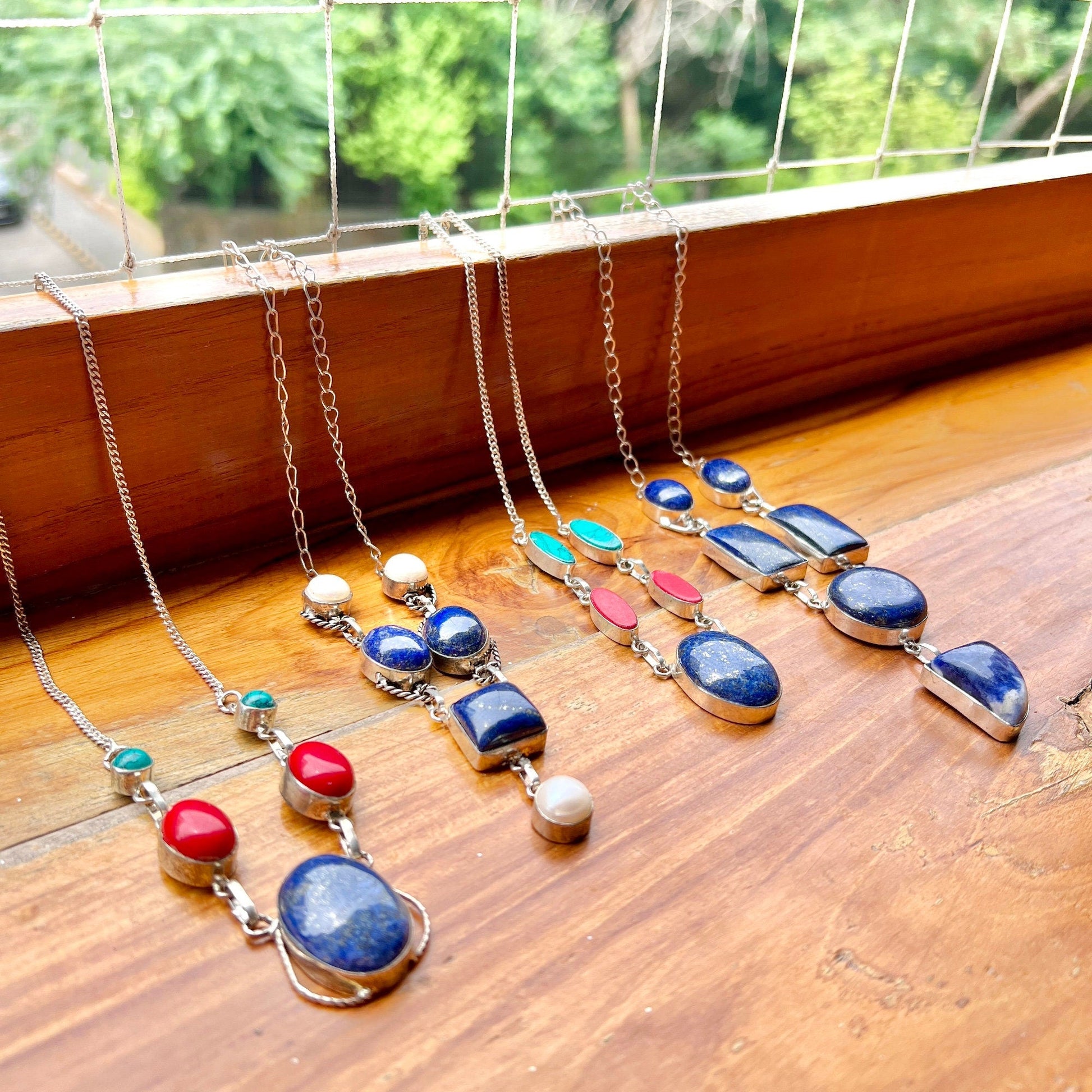 The Enache Lapis Lazuli Bib Necklace TheEnache