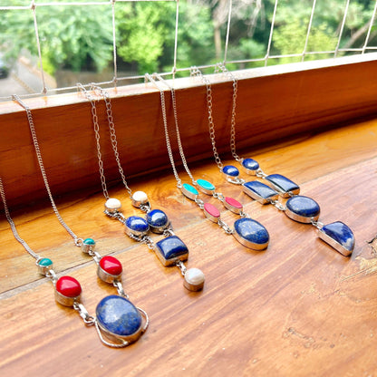 The Enache Lapis Lazuli Bib Necklace TheEnache