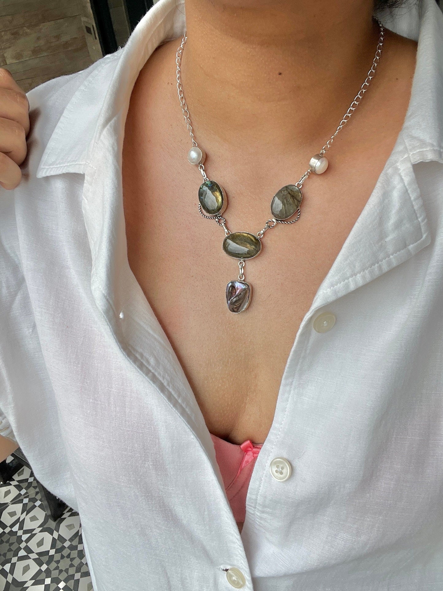 The Enache Multi Gemstone Bib Necklace TheEnache