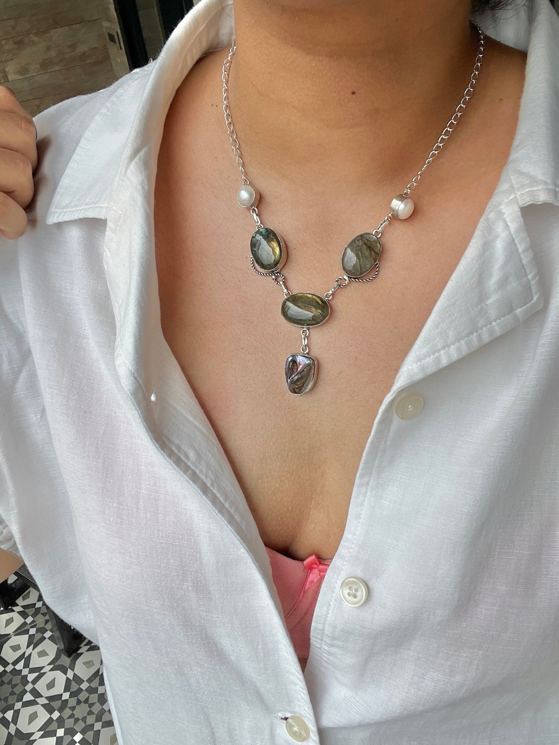 The Enache Multi Gemstone Bib Necklace TheEnache