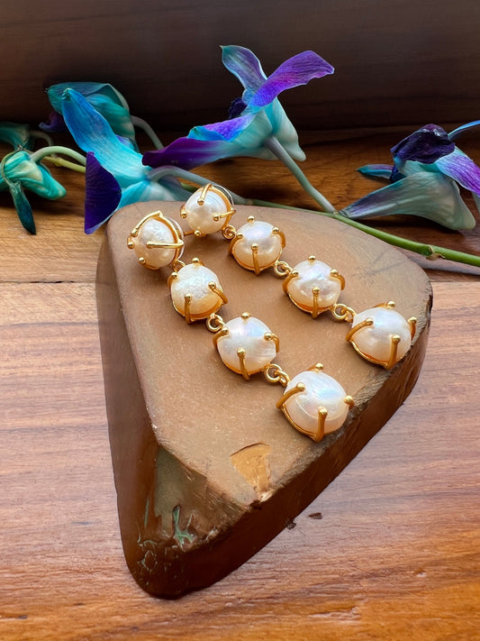 The Enache Natural Baroque Pearl Drop Earrings TheEnache