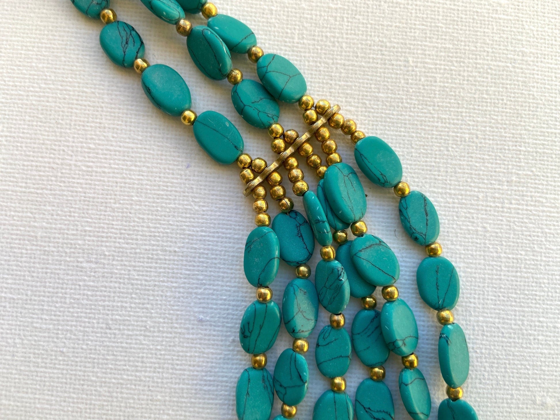 The Enache Oval Beads Turquoise Necklace TheEnache