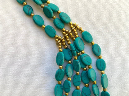 The Enache Oval Beads Turquoise Necklace TheEnache