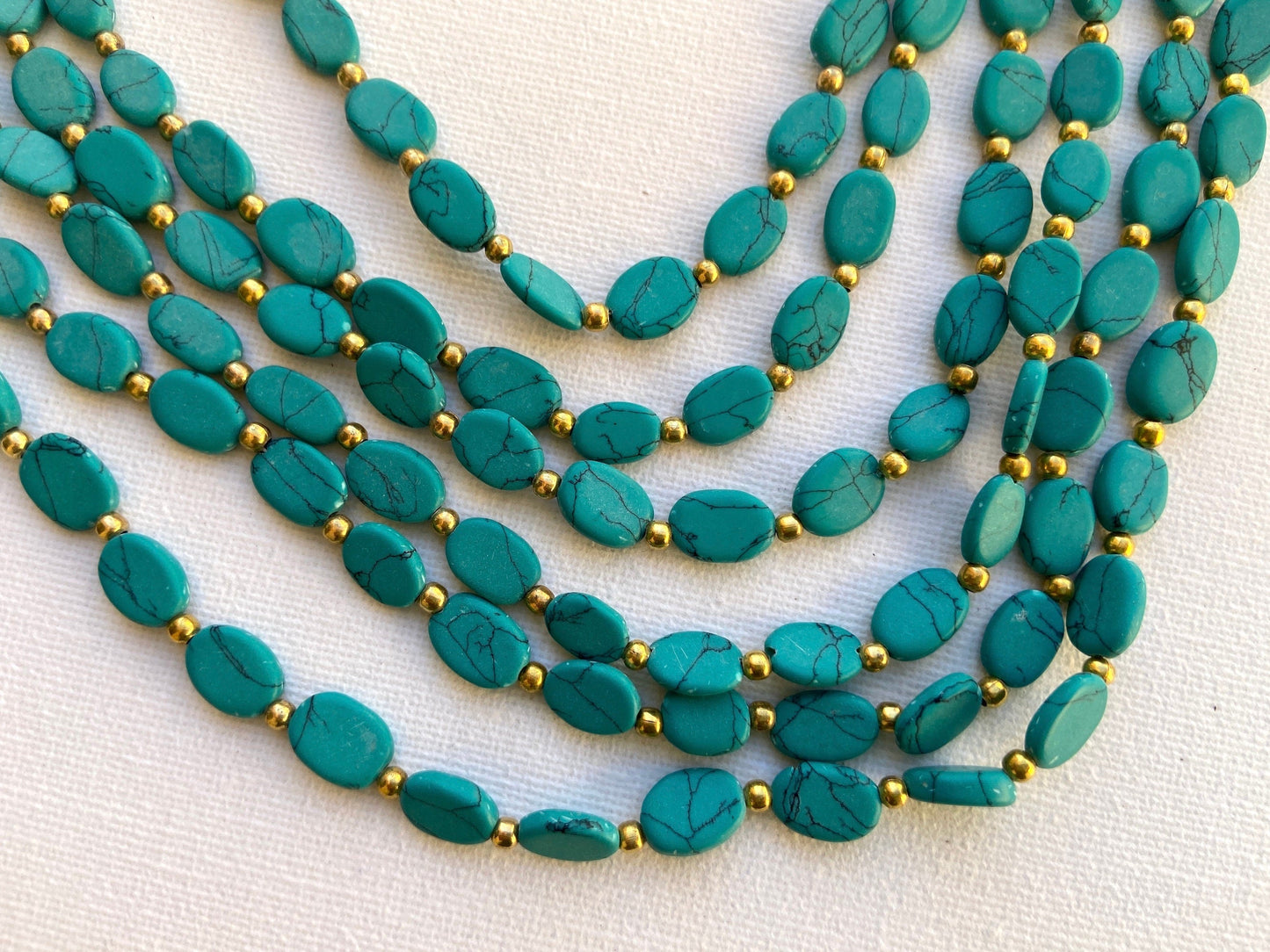 The Enache Oval Beads Turquoise Necklace TheEnache