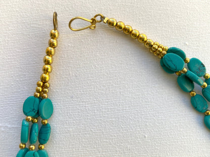 The Enache Oval Beads Turquoise Necklace TheEnache