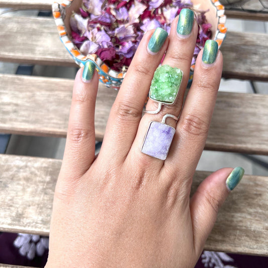 The Enache Pastel Green Druzy Ring TheEnache