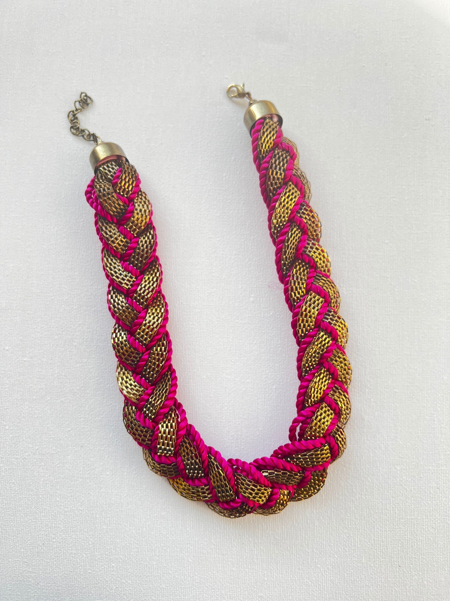 The Enache Pink Bohemian Braided Necklace TheEnache