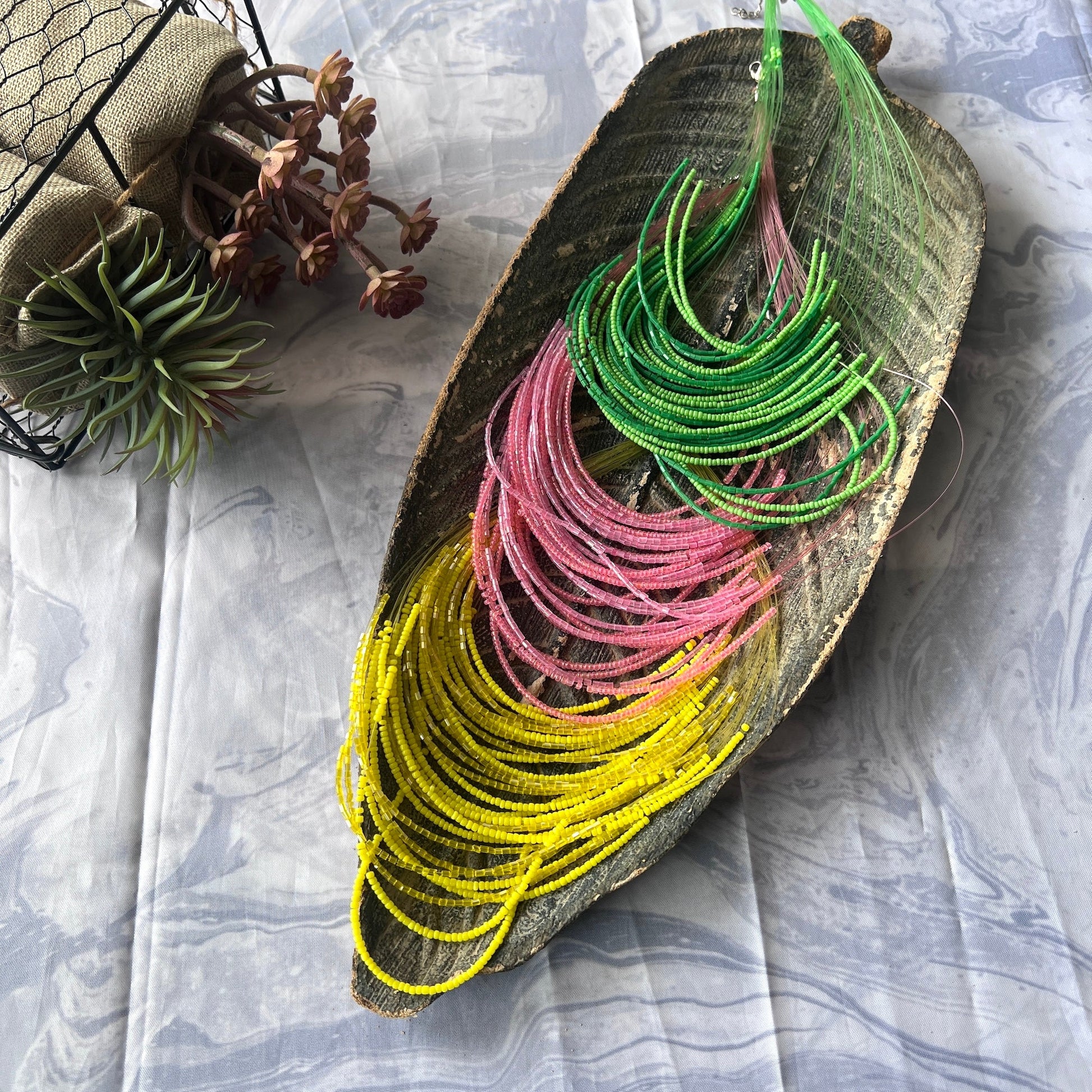 The Enache Pink Chunky Multi-Strand Beaded Necklace – Boho Indian Statement Jewelry TheEnache