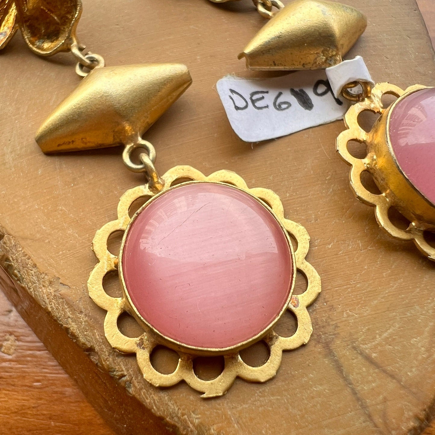 The Enache Pink Gold Floral Earrings TheEnache