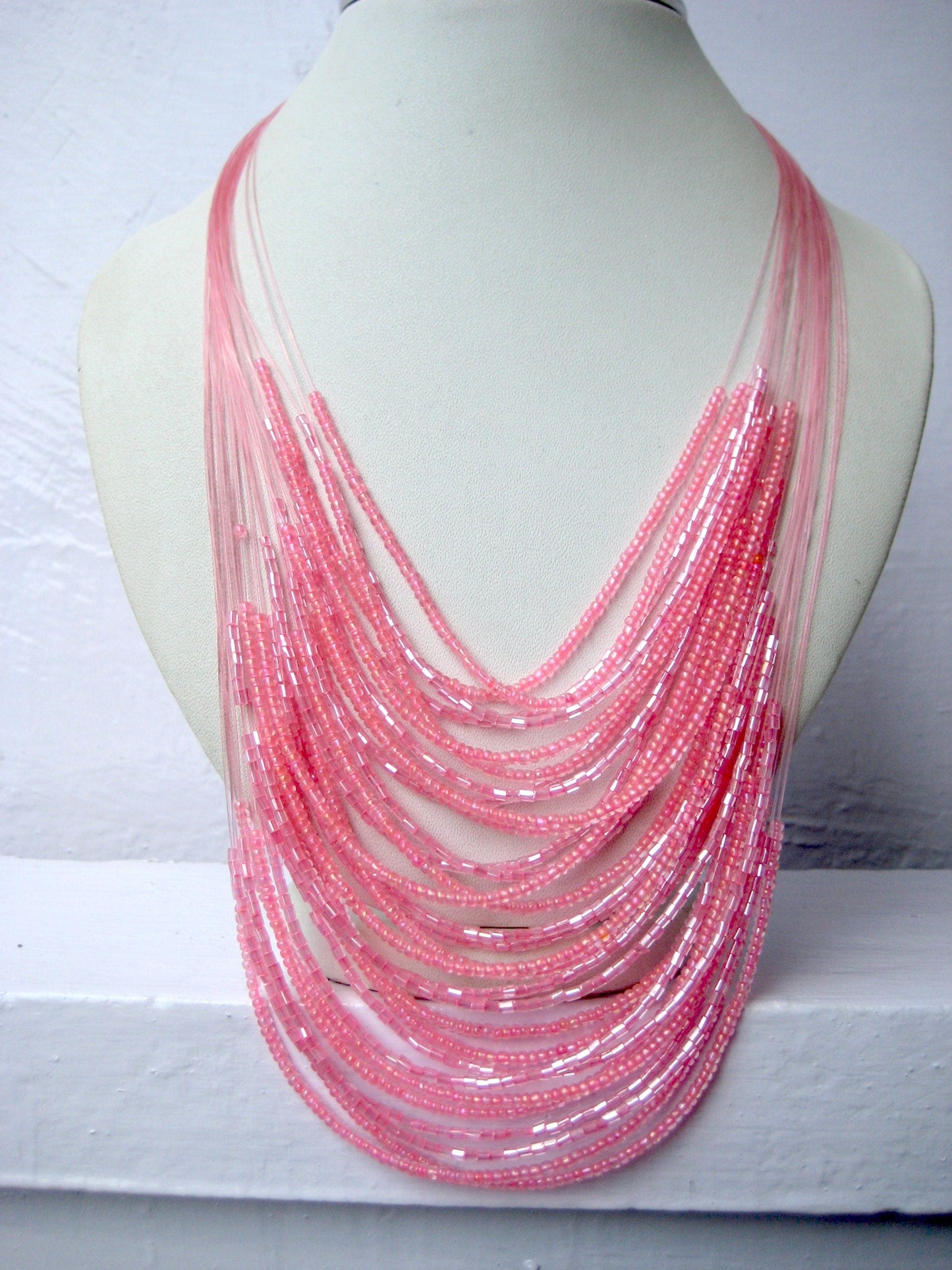 The Enache Pink Neon Beaded Necklace TheEnache
