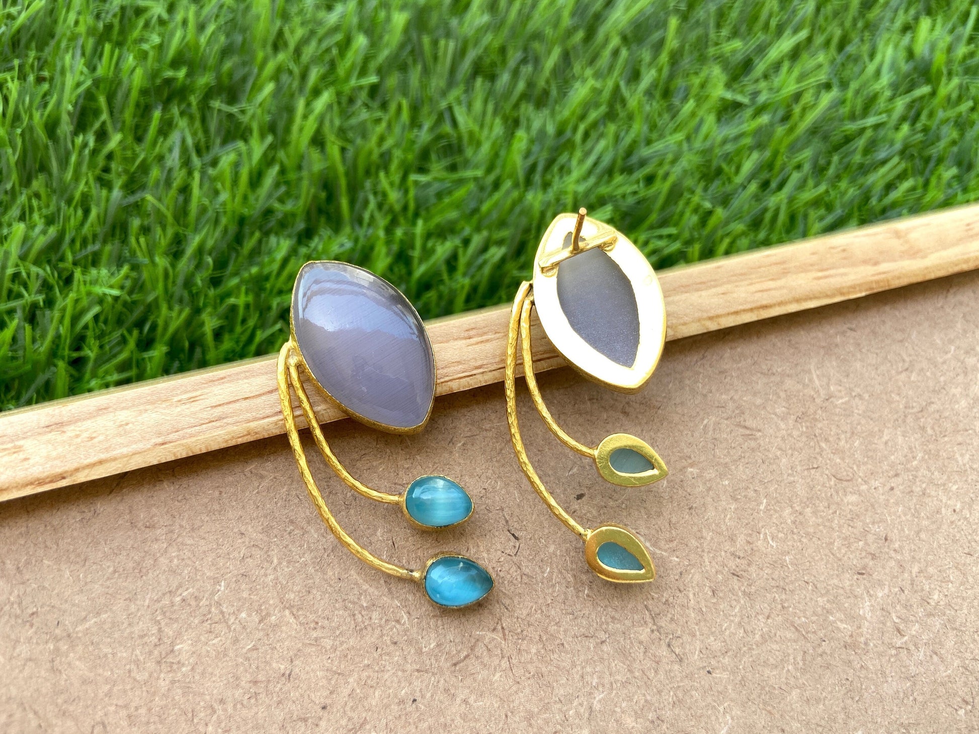 The Enache Purple Boho Stud Earrings TheEnache
