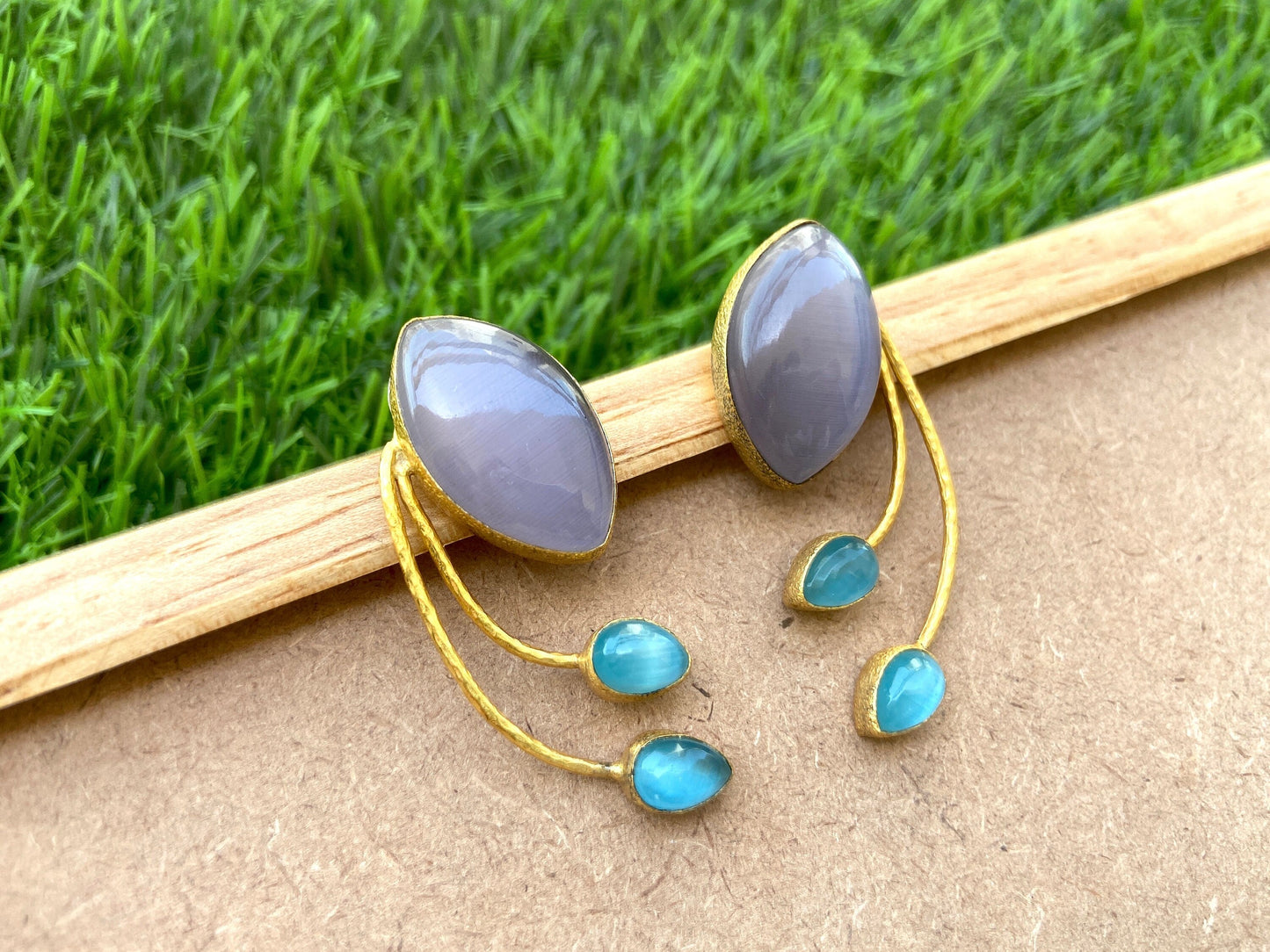 The Enache Purple Boho Stud Earrings TheEnache