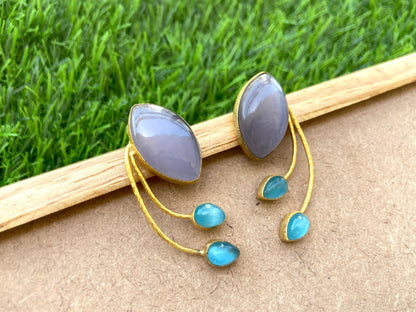 The Enache Purple Boho Stud Earrings TheEnache