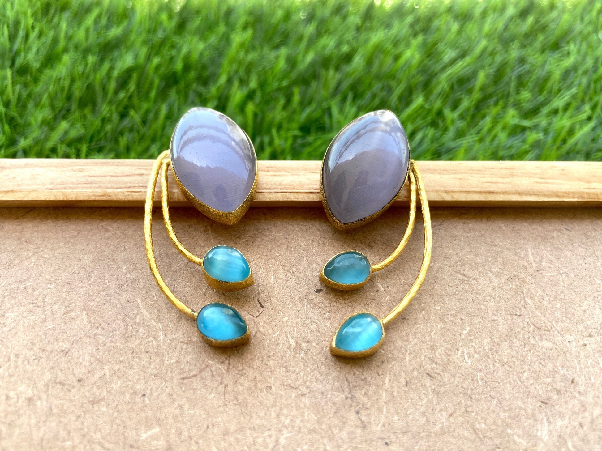 The Enache Purple Boho Stud Earrings TheEnache