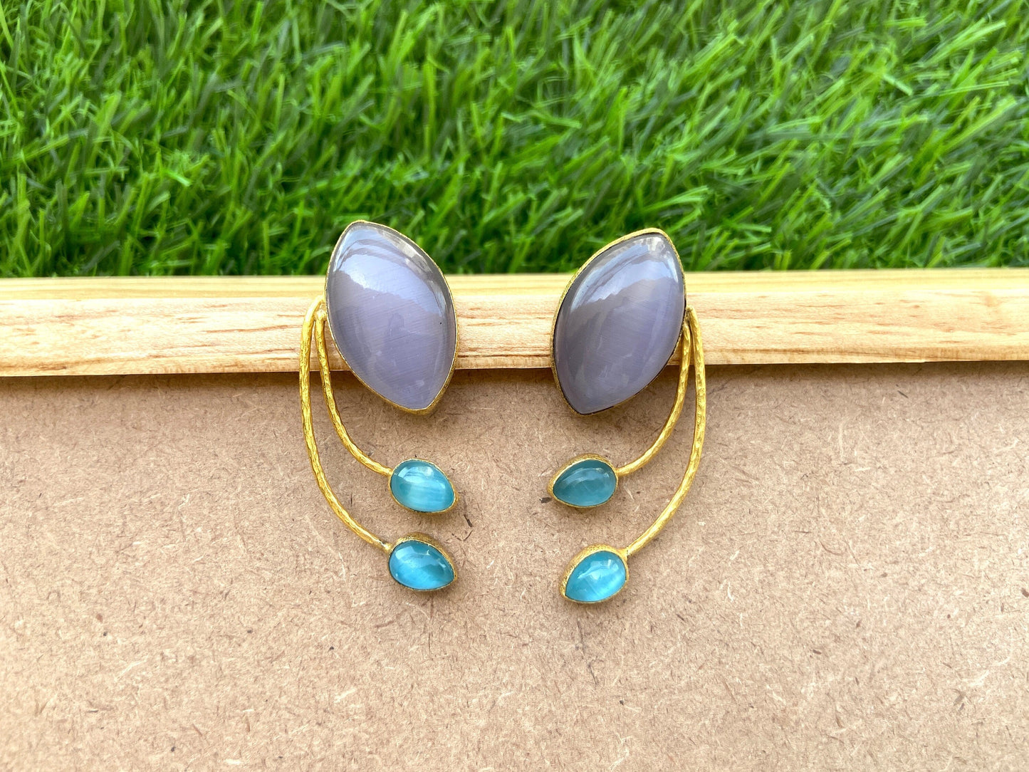 The Enache Purple Boho Stud Earrings TheEnache