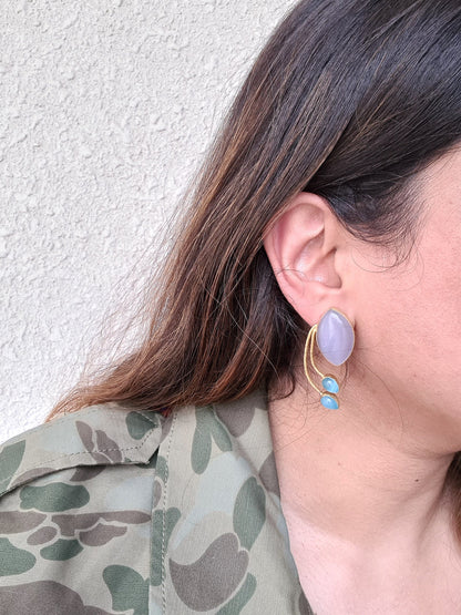 The Enache Purple Boho Stud Earrings TheEnache