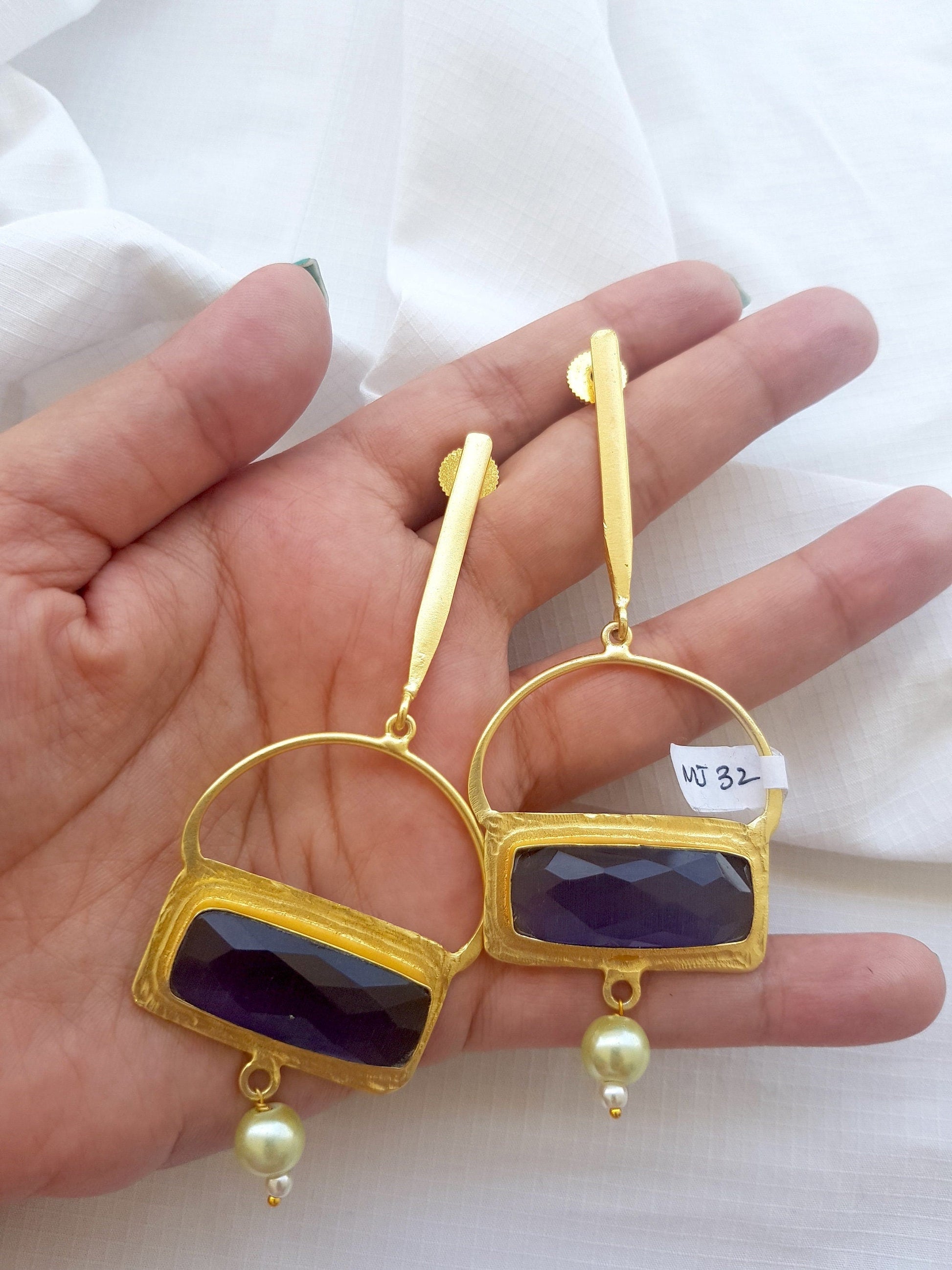 The Enache Purple Crystal Quartz Dangle Earrings TheEnache