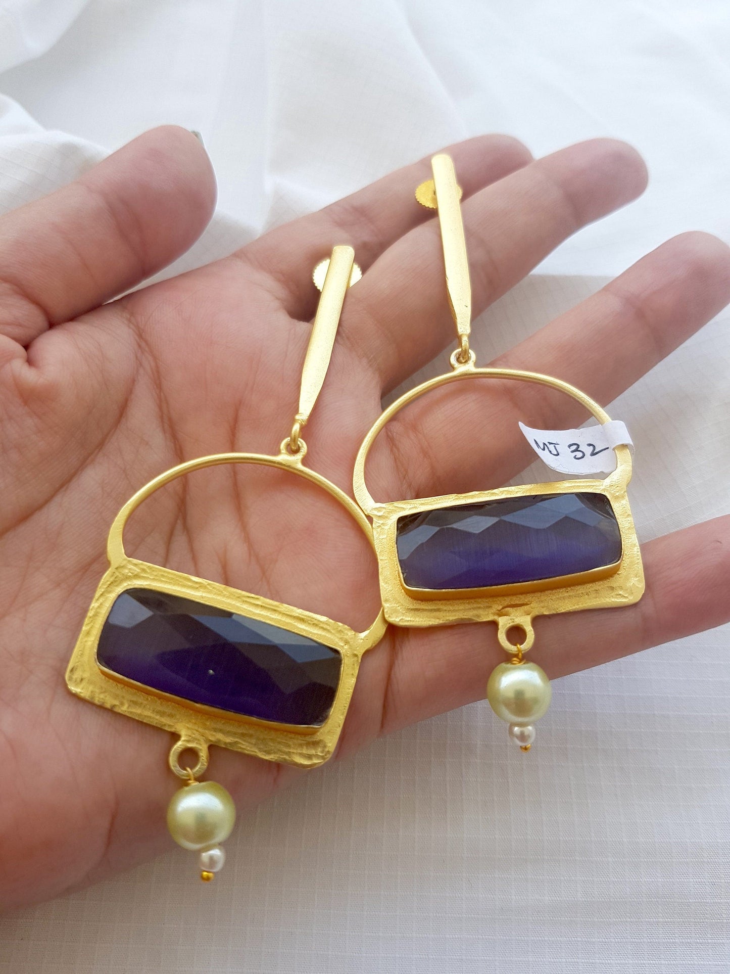 The Enache Purple Crystal Quartz Dangle Earrings TheEnache