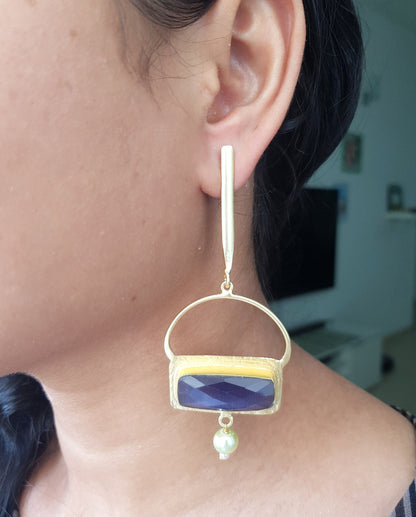 The Enache Purple Crystal Quartz Dangle Earrings TheEnache