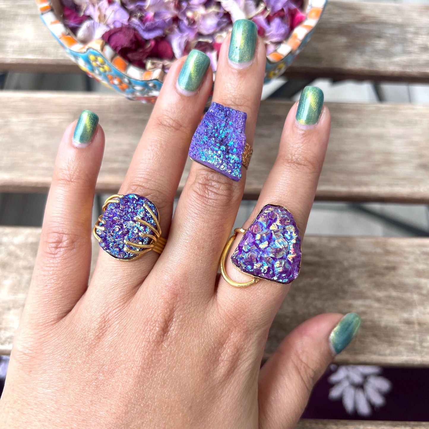 The Enache Purple Druzy Agate Ring TheEnache