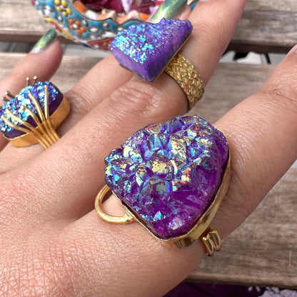 The Enache Purple Druzy Agate Ring TheEnache