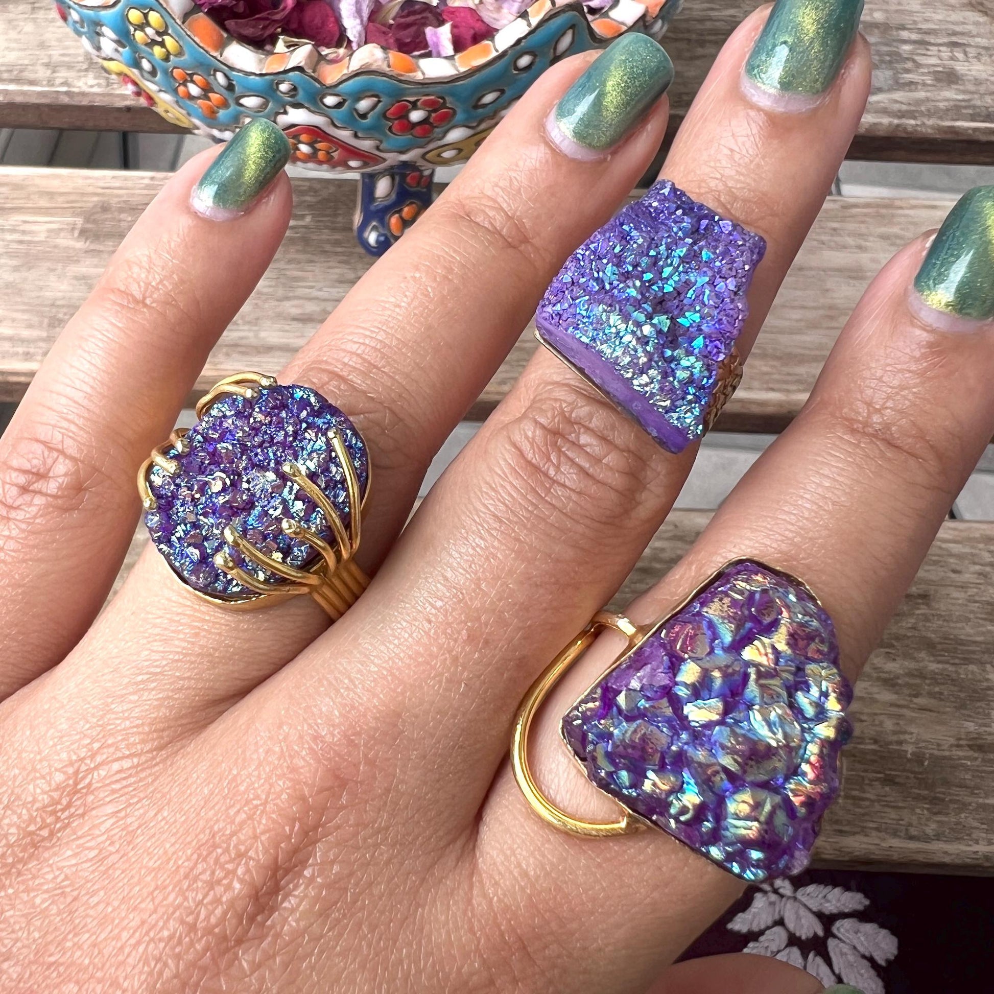 The Enache Purple Druzy Agate Ring TheEnache