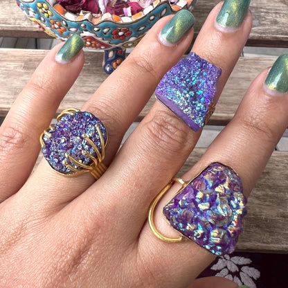 The Enache Purple Druzy Agate Ring TheEnache