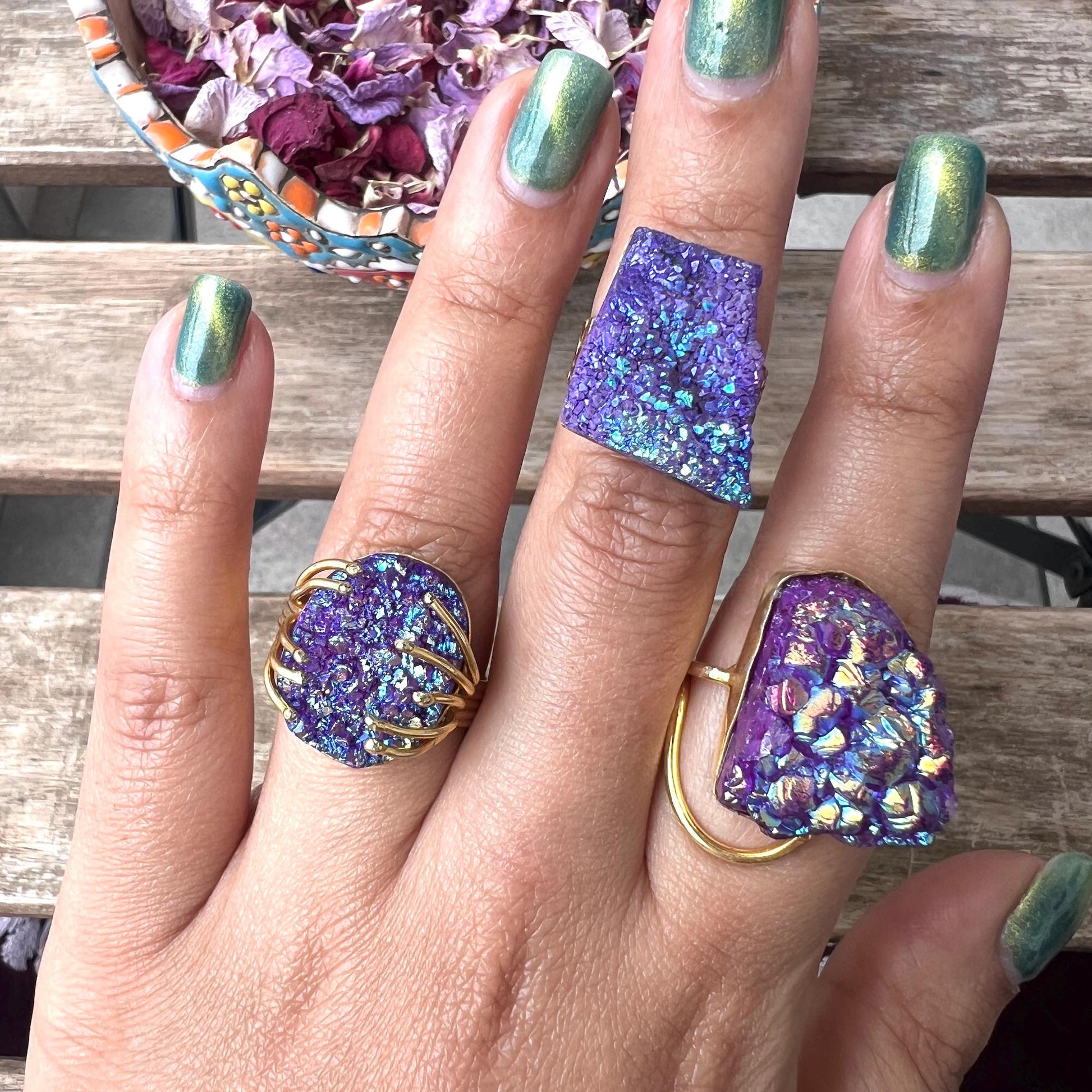 The Enache Purple Druzy Agate Ring TheEnache