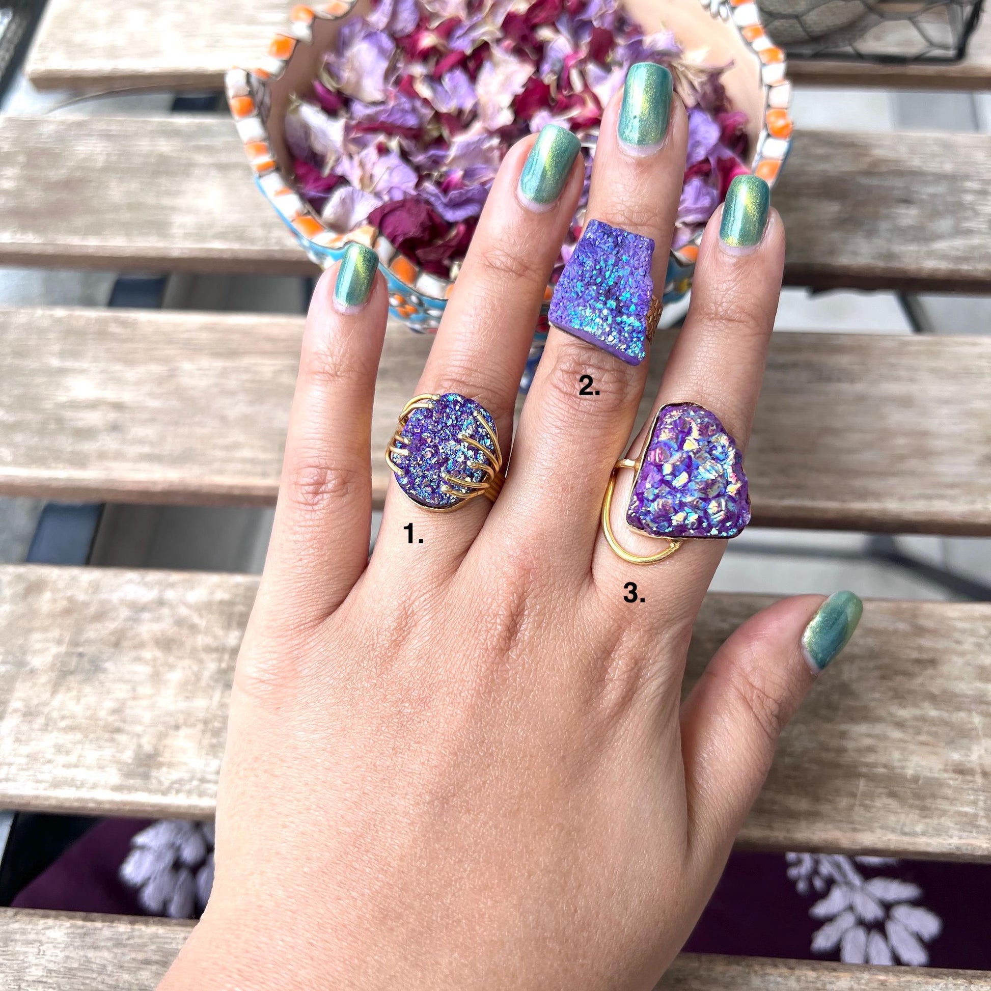 The Enache Purple Druzy Agate Ring TheEnache