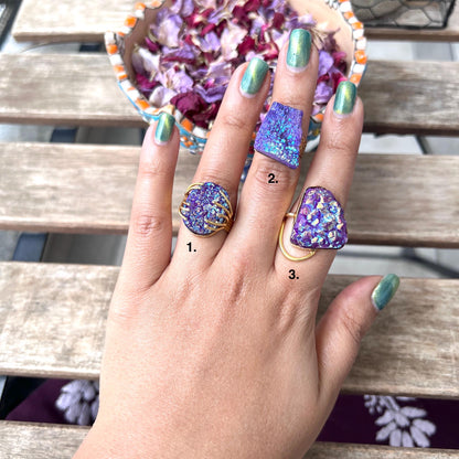 The Enache Purple Druzy Agate Ring TheEnache