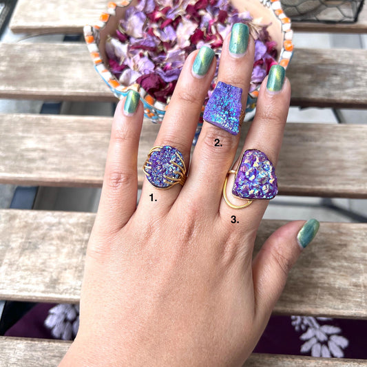 The Enache Purple Druzy Agate Ring TheEnache
