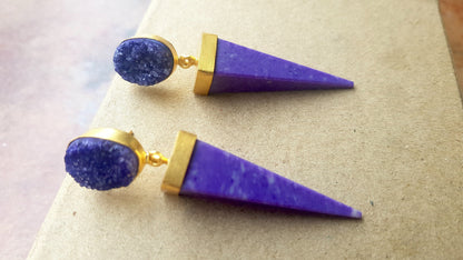 The Enache Purple Jasper Spike Earrings TheEnache