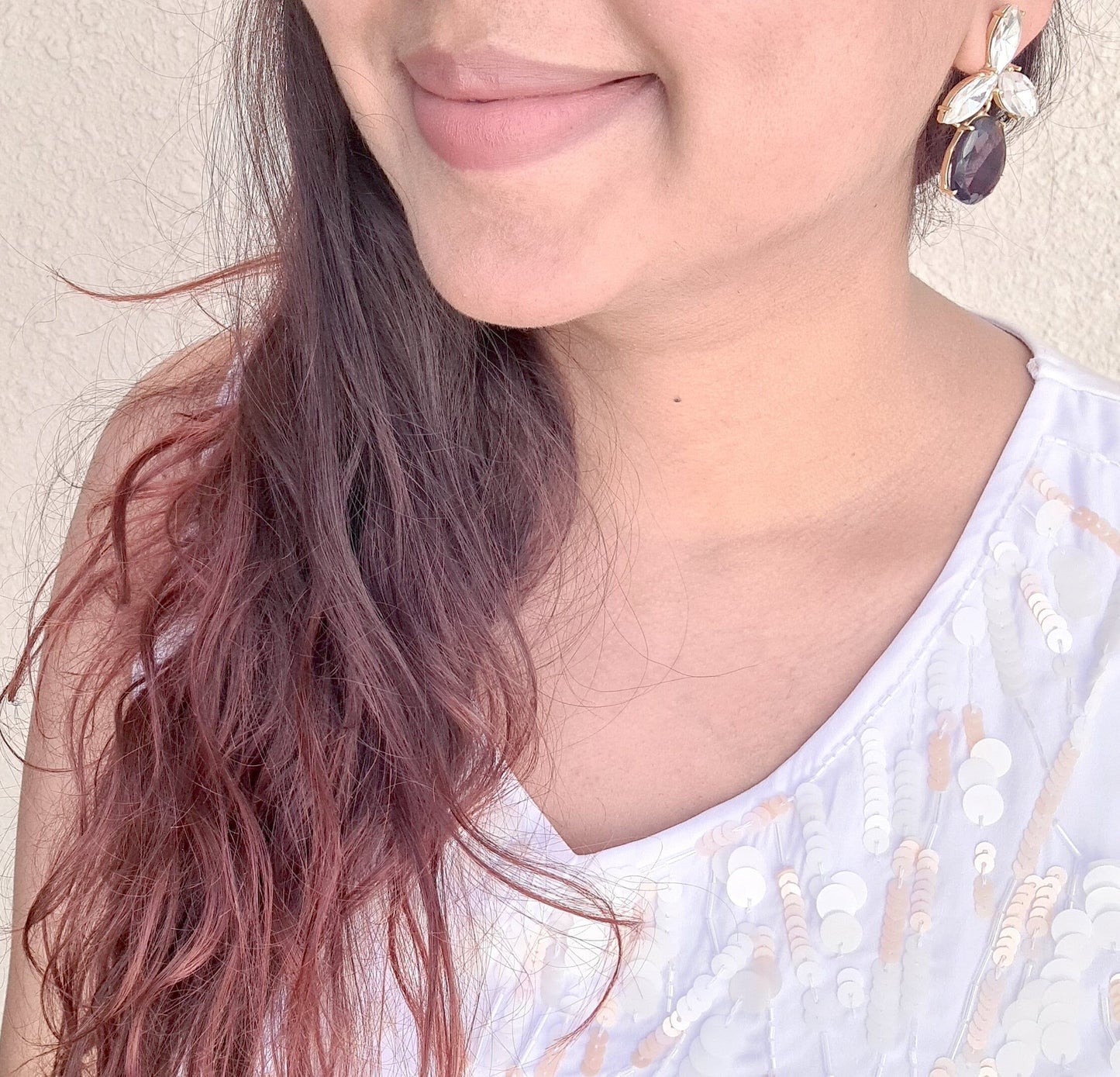 The Enache Purple Teardrop Crystal Earrings TheEnache