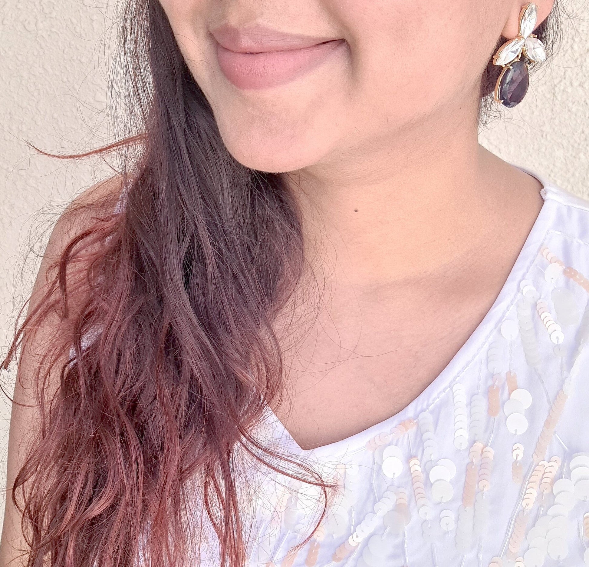 The Enache Purple Teardrop Crystal Earrings TheEnache