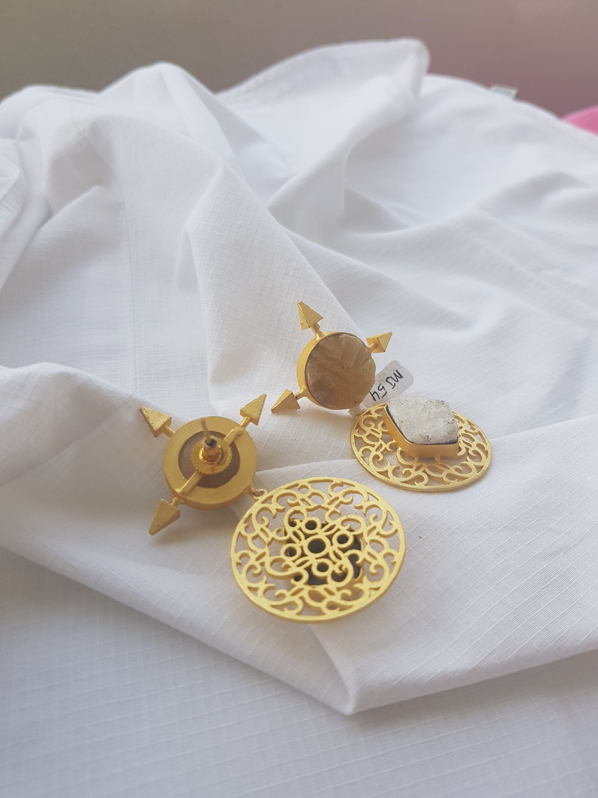 The Enache Raw Rutile Quartz Earrings TheEnache